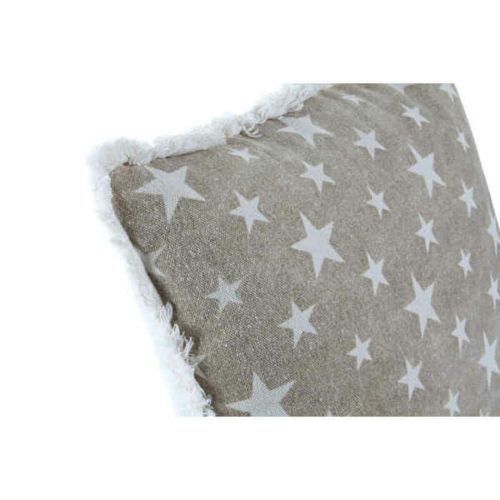 Cojín DKD Home Decor Gris Beige Poliéster Algodón Aluminio (45 x 10 x 45 cm) (2 Unidades)