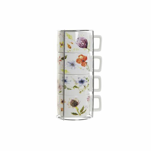 Juego de Tazas de Café DKD Home Decor Multicolor Metal Dolomita 260 ml