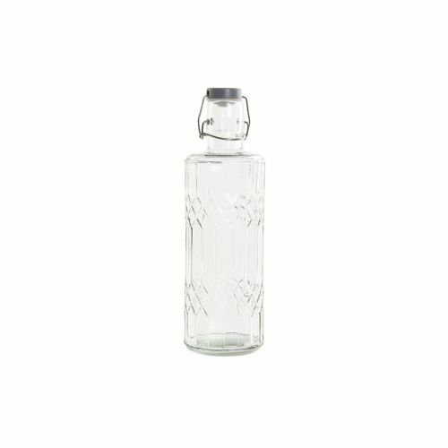 Botella DKD Home Decor Gris Transparente Acero Inoxidable Cristal