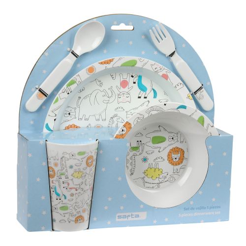 Set de vajilla infantil Safta Zoo Poliéster 26 x 26 x 9 cm