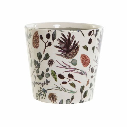 Macetero DKD Home Decor Piña Blanco Verde loza (14 x 14 x 14 cm)