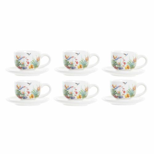 Juego de Tazas de Café DKD Home Decor Multicolor Dolomita 180 ml