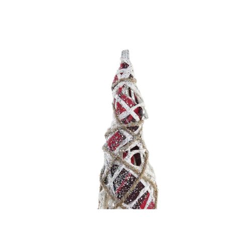Decoración DKD Home Decor Conos Navidad LED Blanco Negro Rojo Natural Nevado 20 x 20 x 80 cm (3 Piezas)