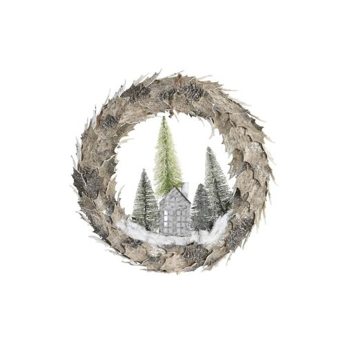Guirnalda de Navidad DKD Home Decor Luz LED Casas 46 x 7,5 x 46 cm
