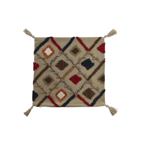 Funda de cojín DKD Home Decor Multicolor Flecos 50 x 1 x 50 cm