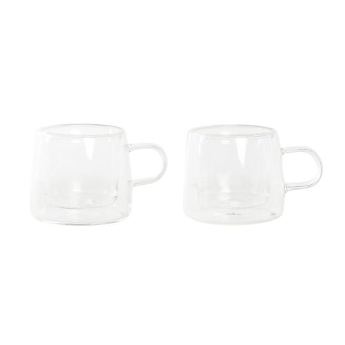 Juego de Tazas de Café DKD Home Decor Cristal Transparente Vidrio de Borosilicato (80 ml)