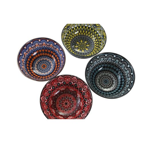 Set de Sushi DKD Home Decor Multicolor Bambú Gres Mandala Oriental 34 x 34 x 6,5 cm (12 Piezas)