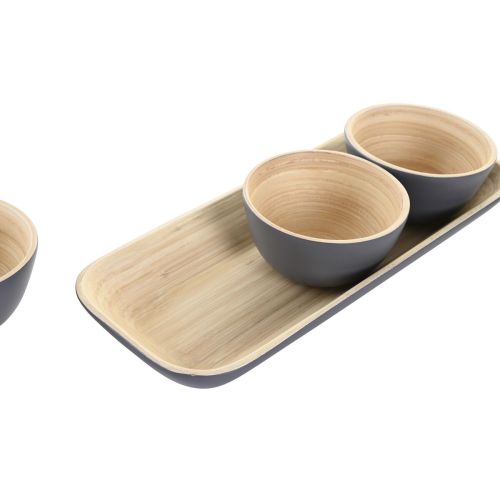 Set de Aperitivo DKD Home Decor Bambú 32 x 12,7 x 3,5 cm (3 Unidades)