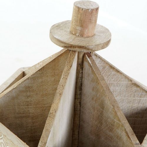 Portamandos DKD Home Decor Marrón Madera de mango Indio Decapé 20 x 20 x 20 cm