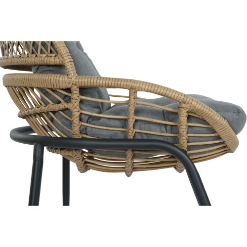 Conjunto de Mesa con 2 Sillones DKD Home Decor Negro Gris Naranja Natural 55 x 55 x 47 cm
