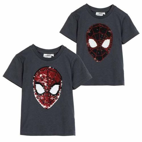 Camiseta de Manga Corta Niño Spider-Man Gris oscuro