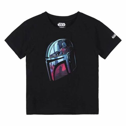 Camiseta de Manga Corta Infantil The Mandalorian Negro