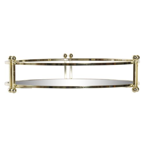 Bandeja de Aperitivos DKD Home Decor 21,5 x 21,5 x 5,5 cm Espejo Dorado Metal Glam