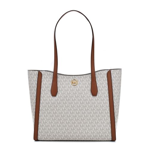 Bolso de Hombro Michael Kors Leida Beige 34 x 29 x 12 cm