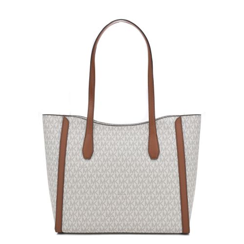 Bolso de Hombro Michael Kors Leida Beige 34 x 29 x 12 cm