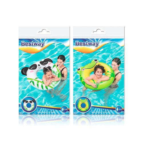 Bestway Flotador Hinchable Animales Color Surtido 79×85/85×76 cm +3 a 6 Años Playa y Piscina 36351