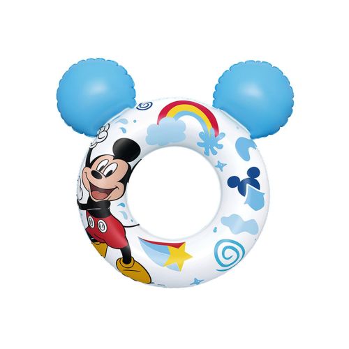 Bestway Flotador Disney Mickey Mouse Con Orejas 74×76 cm +3 a 6 Años Piscina y Playa 09109