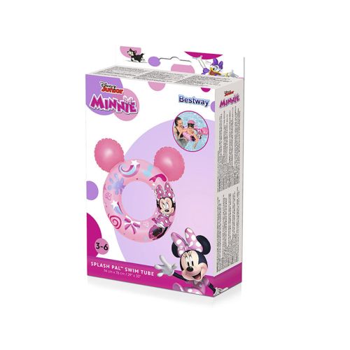 Bestway Flotador Disney Minnie Mouse Con Orejas 74×76 cm +3 a 6 Años Piscina y Playa 09111