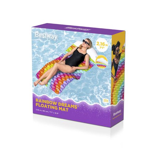 Bestway Colchoneta Hinchable Arcoiris 216×80 cm Playa y Piscina 44107