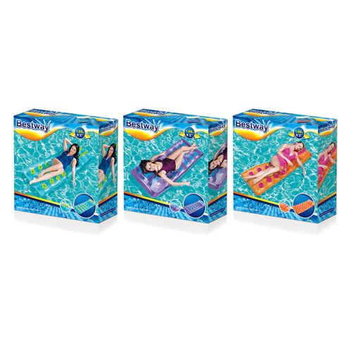 Bestway Colchoneta Hinchable Vasos con Almohada Color Surtido 188×71 cm Playa y Piscina 43015