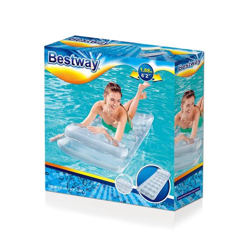 Bestway Colchoneta Hinchable Vasos Metalica con Almohada 188×71 cm Playa y Piscina 43024
