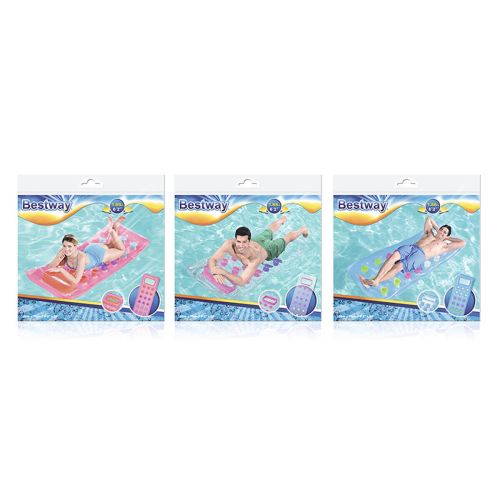 Bestway Colchoneta Hinchable Vasos con Mirilla Color Surtido 188×71 cm Playa y Piscina 43040