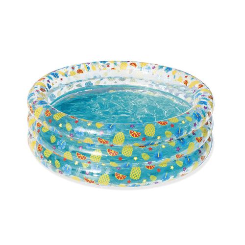 Bestway Piscina Hinchable 3 Aros Transparente Tropical 150×53 cm +6 Años Jardin 51045