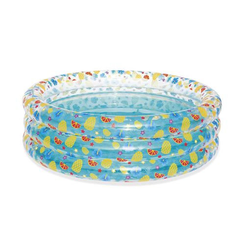 Bestway Piscina Hinchable 3 Aros Transparente Tropical 170×53 cm +6 Años Jardin 51048