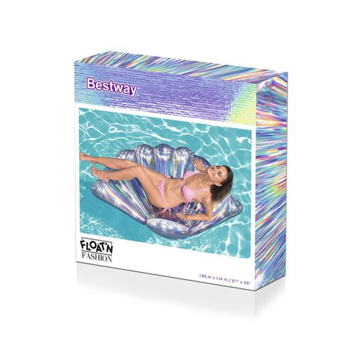 Bestway Colchoneta Hinchable Concha Iridiscente 185×114 cm Playa y Piscina 43414