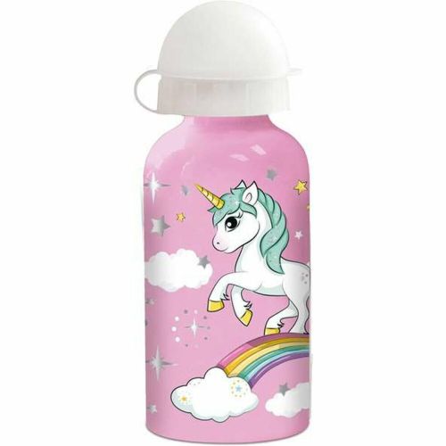 Botella de Agua Stor Unicorn Rainbow Silicona Aluminio 400 ml