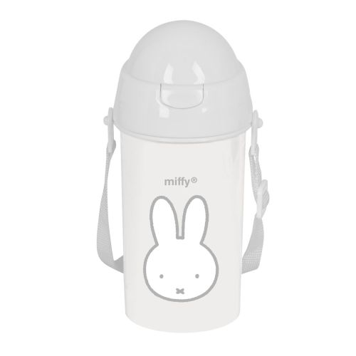 Botella con Tapa y Pajita Miffy Niebla Gris PVC 500 ml