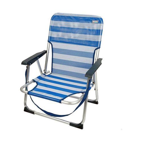 Silla de Playa Aktive Blanco Azul marino 55 x 35 x 72 cm 44 x 35 x 72 cm