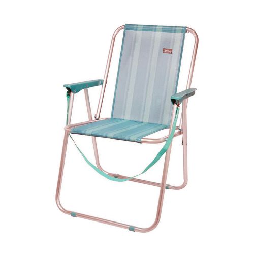 Silla de Playa Aktive Mediterran Blanco Turquesa 53 x 44 x 76 cm