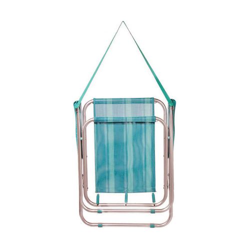 Silla de Playa Aktive Mediterran Blanco Turquesa 53 x 44 x 76 cm