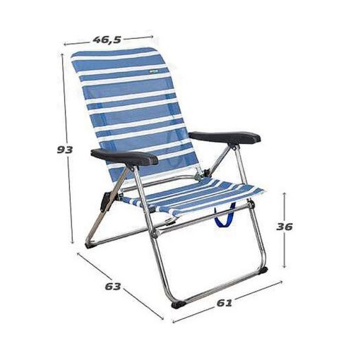 Silla de Playa Aktive Blanco Azul marino 61 x 63 x 93 cm