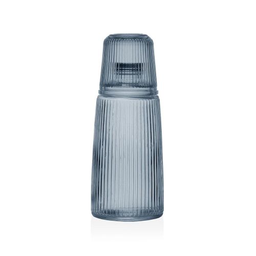 Botella de Agua Versa Azul Vidrio Aluminio 10,3 x 26 x 10,3 cm