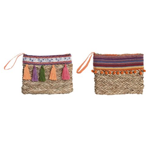 Bolso Hippie DKD Home Decor Multicolor Mimbre (26 x 4 x 20 cm) (2 Unidades)