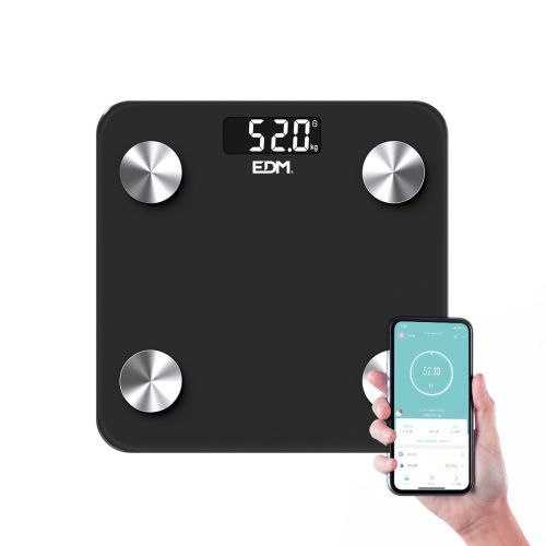 Báscula Digital de Baño EDM 07613 Body Composition Negro 180 kg
