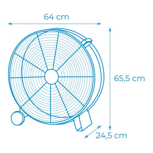 Ventilador de Suelo EDM Negro 180 W Ø 60 cm industrial