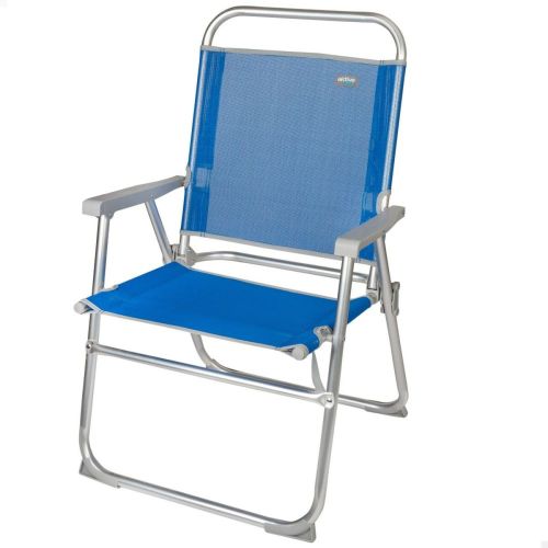 Silla de Playa Aktive Gomera Azul 48 x 88 x 50 cm Aluminio Plegable (4 Unidades)