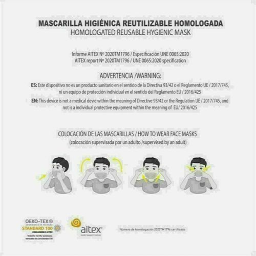 Mascarilla Higiénica de Tela Reutilizable Harry Potter Infantil
