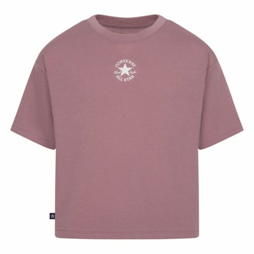 Camiseta de Manga Corta Infantil Converse Chuck Patch Boxy Salmón