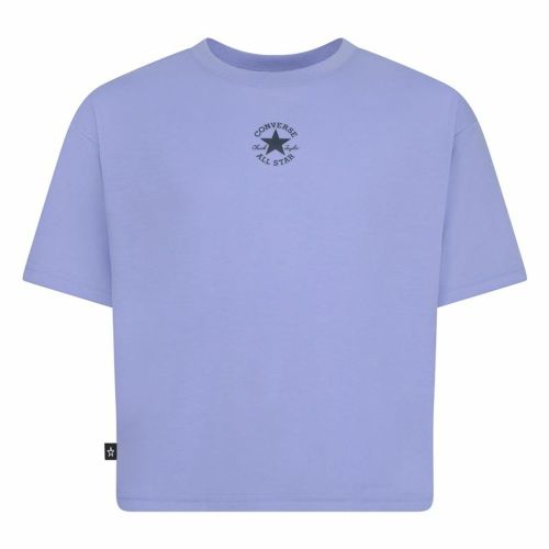Camiseta de Manga Corta Infantil Converse Chuck Patch Boxy Violeta