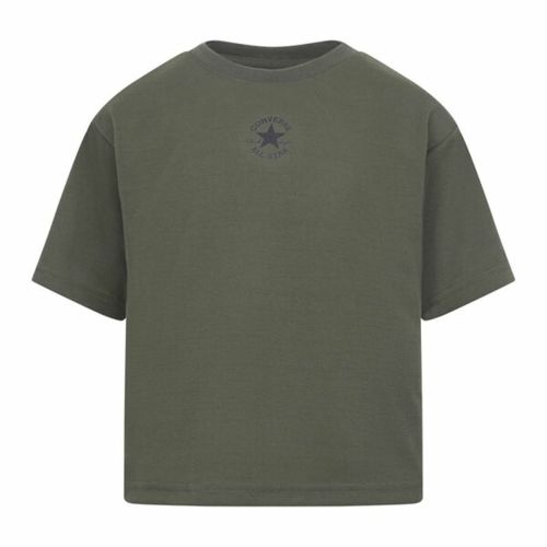 Camiseta de Manga Corta Infantil Converse Chuck Patch Boxy Oliva