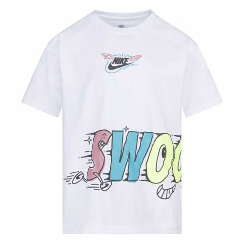 Camiseta de Manga Corta Infantil Nike KT-S/S Knit Blanco