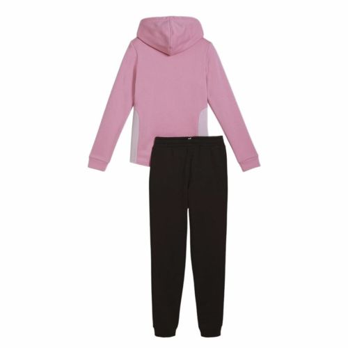 Chándal Infantil Puma Hooded Sweat Suit Fleece Cl Negro Rosa 2 Piezas