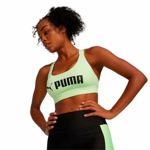 Sujetador Deportivo Puma Mid Impact fit Verde limón Amarillo
