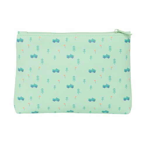 Estuche Escolar Safta Coches Coches Verde 23 x 16 x 3 cm