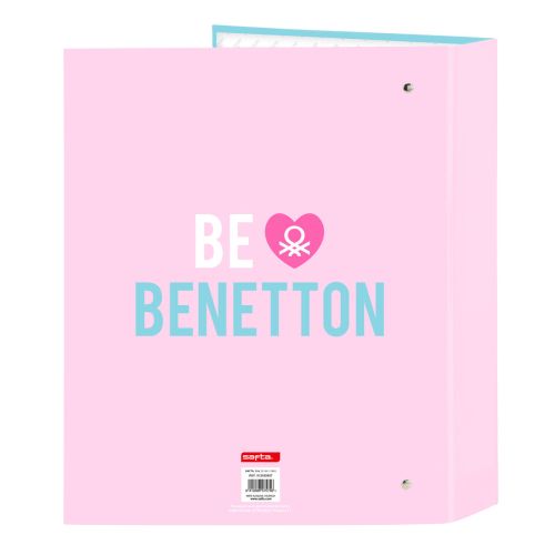 Carpeta de anillas Benetton Unique Rosa Turquesa A4 27 x 33 x 6 cm
