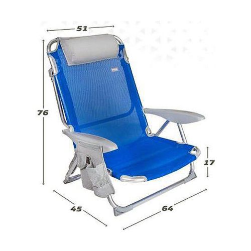 Silla de Playa Aktive Azul 51 x 45 x 76 cm